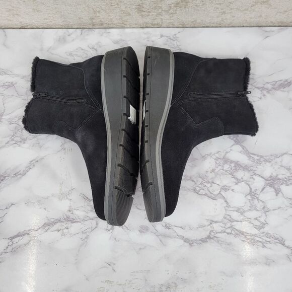 Clarks Women's Ivery Opal Ankle Boot Black Warm Lined Suede - Picture 6 of 10